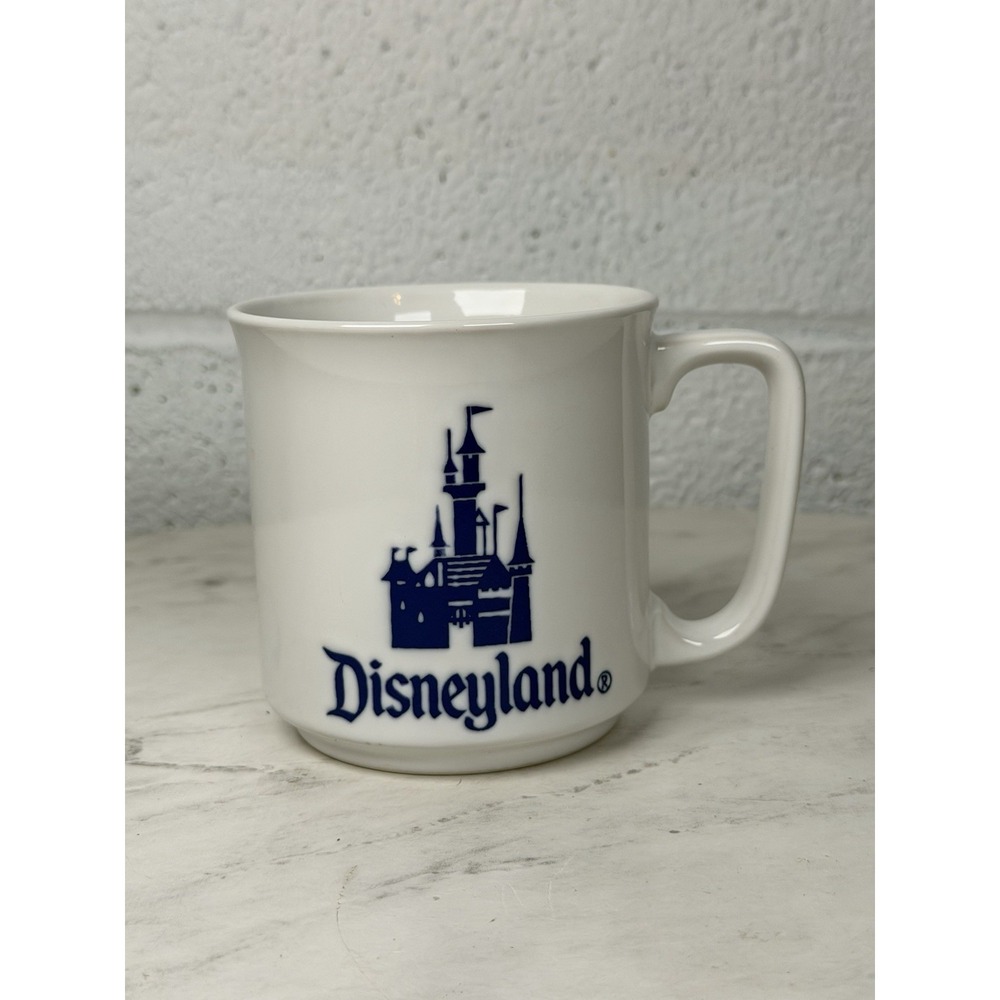 Vintage Disneyland Blue Castle Coffee Mug | Made in Japan | Classic Logo